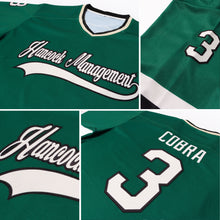 Load image into Gallery viewer, Custom Green Cream-Black Hockey Jersey
