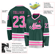 Load image into Gallery viewer, Custom Green Pink-White Hockey Jersey