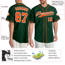 Load image into Gallery viewer, Custom Green Orange-White Authentic Baseball Jersey