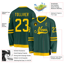 Загрузить изображение в средство просмотра галереи, Custom Green Gold Hockey Jersey