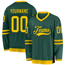 Загрузить изображение в средство просмотра галереи, Custom Green Gold Hockey Jersey