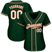 Load image into Gallery viewer, Custom Green White-Orange Authentic Baseball Jersey