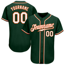 Load image into Gallery viewer, Custom Green White-Orange Authentic Baseball Jersey