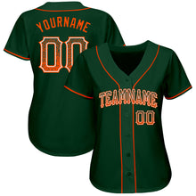 Load image into Gallery viewer, Custom Green Orange-White Authentic Drift Fashion Baseball Jersey