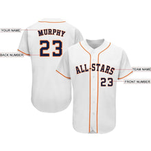 Laden Sie das Bild in den Galerie-Viewer, Custom White Navy-Orange Baseball Jersey