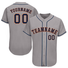 Загрузить изображение в средство просмотра галереи, Custom Gray Navy-Orange Baseball Jersey