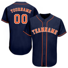 Загрузить изображение в средство просмотра галереи, Custom Navy Orange-White Baseball Jersey