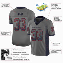 Load image into Gallery viewer, Custom Gray Navy-Red Drift Fashion Football Jersey