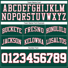 Laden Sie das Bild in den Galerie-Viewer, Custom Hunter Green White-Red Authentic Throwback Basketball Shorts