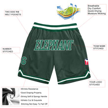 Загрузить изображение в средство просмотра галереи, Custom Hunter Green Kelly Green-White Authentic Throwback Basketball Shorts