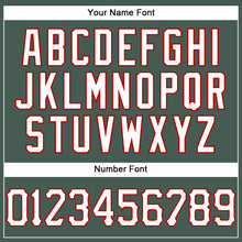 Load image into Gallery viewer, Custom Hunter Green White Pinstripe White-Red Authentic Basketball Jersey