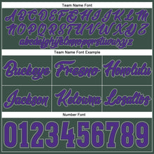 Laden Sie das Bild in den Galerie-Viewer, Custom Hunter Green Purple-Gray Authentic Throwback Basketball Shorts