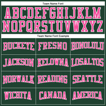 Load image into Gallery viewer, Custom Hunter Green Pink-White Authentic Throwback Basketball Jersey