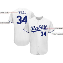 Laden Sie das Bild in den Galerie-Viewer, Custom White Royal Baseball Jersey