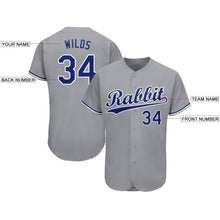 Загрузить изображение в средство просмотра галереи, Custom Gray Royal-White Baseball Jersey
