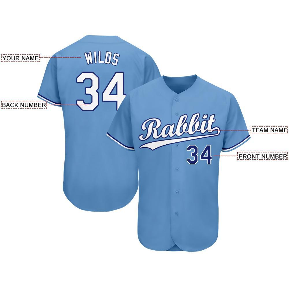 Custom Light Blue White-Royal Baseball Jersey – CustomJerseysPro