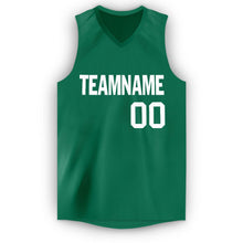 Load image into Gallery viewer, Custom Kelly Green White V-Neck Basketball Jersey