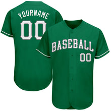 Charger l'image dans la galerie, Custom Kelly Green White-Gray Authentic St. Patrick's Day Baseball Jersey