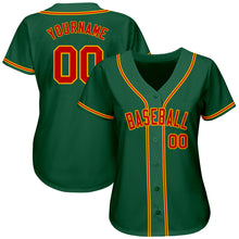 Загрузить изображение в средство просмотра галереи, Custom Kelly Green Red-Gold Authentic Baseball Jersey