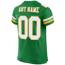 Загрузить изображение в средство просмотра галереи, Custom Grass Green White-Gold Mesh Authentic Football Jersey
