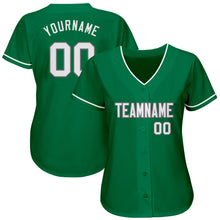 Charger l'image dans la galerie, Custom Kelly Green White-Gray Authentic St. Patrick's Day Baseball Jersey