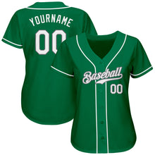 Загрузить изображение в средство просмотра галереи, Custom Kelly Green White-Gray Authentic St. Patrick's Day Baseball Jersey