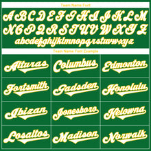 Загрузить изображение в средство просмотра галереи, Custom Kelly Green White-Gold Authentic Throwback Rib-Knit Baseball Jersey Shirt