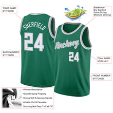 Charger l'image dans la galerie, Custom Kelly Green White-Gray Round Neck Rib-Knit Basketball Jersey