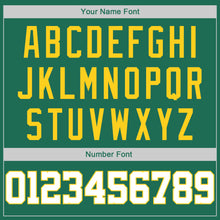 Load image into Gallery viewer, Custom Kelly Green White-Gold Round Neck Rib-Knit Basketball Jersey