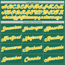 Load image into Gallery viewer, Custom Kelly Green White-Gold Round Neck Rib-Knit Basketball Jersey