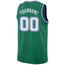 Загрузить изображение в средство просмотра галереи, Custom Kelly Green White-Royal Round Neck Rib-Knit Basketball Jersey