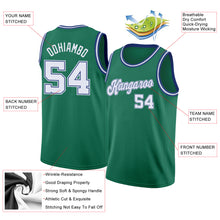 Загрузить изображение в средство просмотра галереи, Custom Kelly Green White-Royal Round Neck Rib-Knit Basketball Jersey