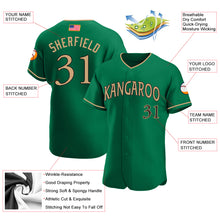 Charger l'image dans la galerie, Custom Kelly Green Old Gold-Black Authentic American Flag Fashion Baseball Jersey