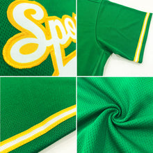 Charger l'image dans la galerie, Custom Kelly Green Old Gold-Black Authentic American Flag Fashion Baseball Jersey