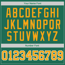 Load image into Gallery viewer, Custom Kelly Green Gold-White Authentic Throwback Rib-Knit Baseball Jersey Shirt