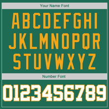 Загрузить изображение в средство просмотра галереи, Custom Kelly Green White-Gold Authentic Throwback Rib-Knit Baseball Jersey Shirt