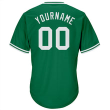 Загрузить изображение в средство просмотра галереи, Custom Kelly Green White Authentic Throwback Rib-Knit Baseball Jersey Shirt