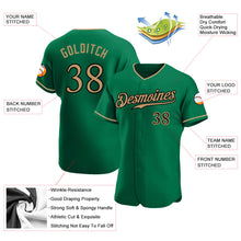 Load image into Gallery viewer, Custom Kelly Green Old Gold-Black Authentic Baseball Jersey