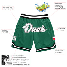 Laden Sie das Bild in den Galerie-Viewer, Custom Kelly Green White-Black Authentic Throwback Basketball Shorts