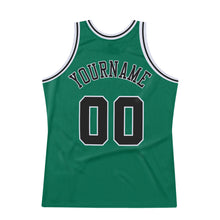 Загрузить изображение в средство просмотра галереи, Custom Kelly Green Black-White Authentic Throwback Basketball Jersey