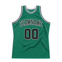 Загрузить изображение в средство просмотра галереи, Custom Kelly Green Black-White Authentic Throwback Basketball Jersey