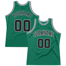 Загрузить изображение в средство просмотра галереи, Custom Kelly Green Black-White Authentic Throwback Basketball Jersey