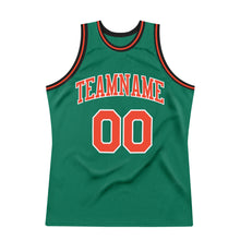 Загрузить изображение в средство просмотра галереи, Custom Kelly Green Orange-White Authentic Throwback Basketball Jersey