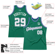Load image into Gallery viewer, Custom Kelly Green White-Royal Authentic Throwback Basketball Jersey