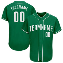 Load image into Gallery viewer, Custom Kelly Green White Authentic Baseball Jersey