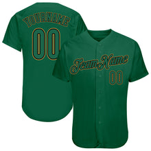 Load image into Gallery viewer, Custom Kelly Green Kelly Green-Old Gold Authentic Baseball Jersey
