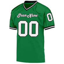 Загрузить изображение в средство просмотра галереи, Custom Grass Green White-Black Mesh Authentic Throwback Football Jersey