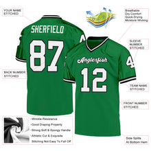 Загрузить изображение в средство просмотра галереи, Custom Grass Green White-Black Mesh Authentic Throwback Football Jersey