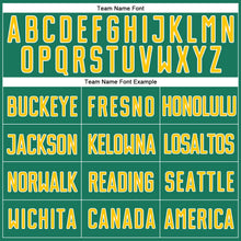 Load image into Gallery viewer, Custom Kelly Green White Pinstripe Gold-White Authentic Baseball Jersey