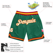 Laden Sie das Bild in den Galerie-Viewer, Custom Kelly Green White-Gold Authentic Throwback Basketball Shorts